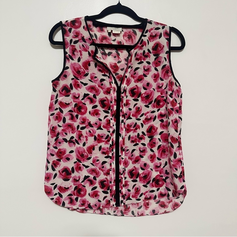 Kate Spade Silk Rose Print Tank XS